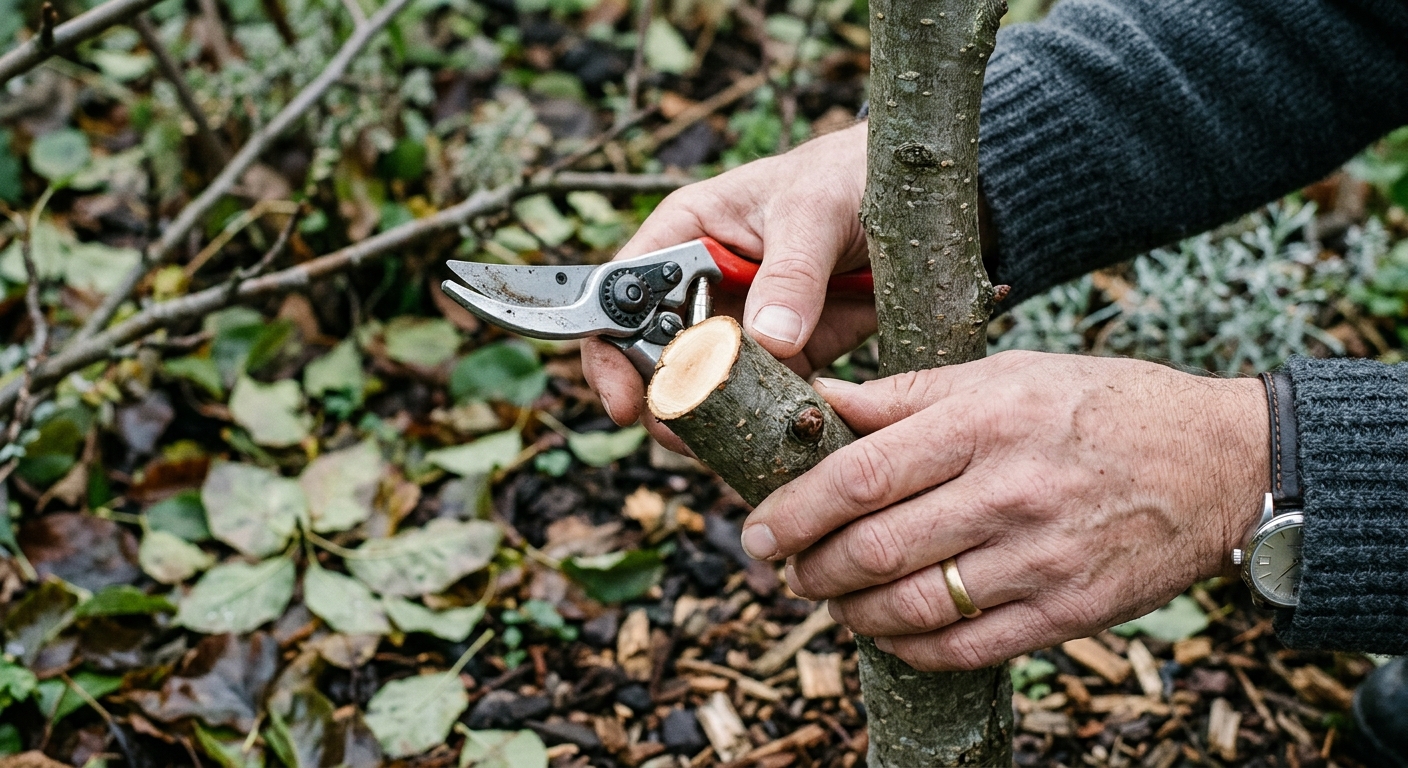Détail d'une coupe d'arbre soignée